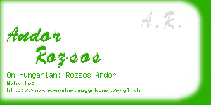 andor rozsos business card